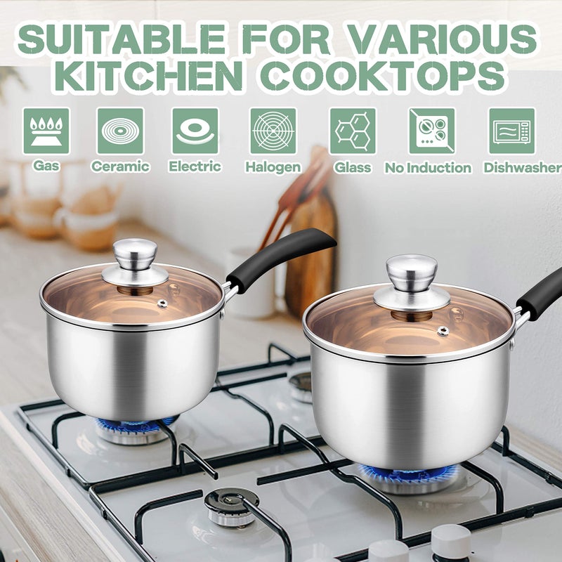 Herogo 1 Quart Saucepan with Lid  18/10 Stainless Steel Small Sauce Pan Pot  1Qt Saucepan for Gas Electric Stove Top Camping  Healthy & Rust Free - Image 5